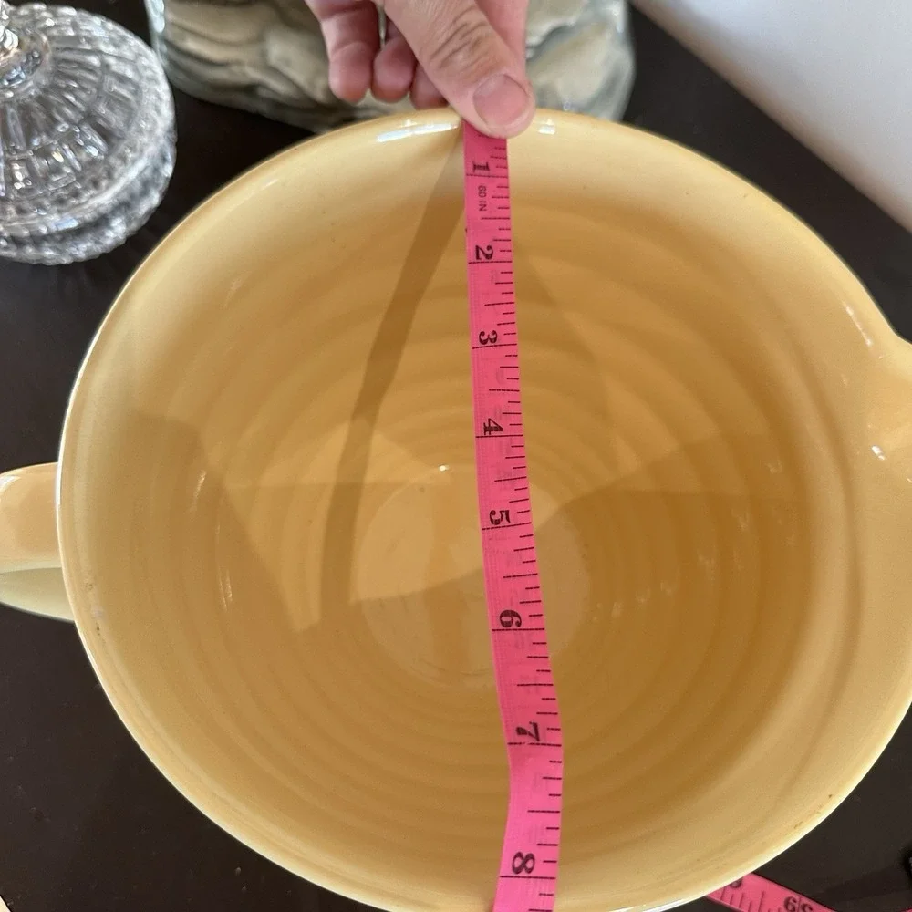 VTG At Home America Kitchen Essentials Ceramic Mustard Yellow Batter Bowl 9x5